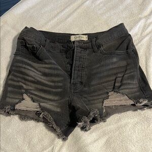 Jessica Simpson Black Distressed Denim Shorts
